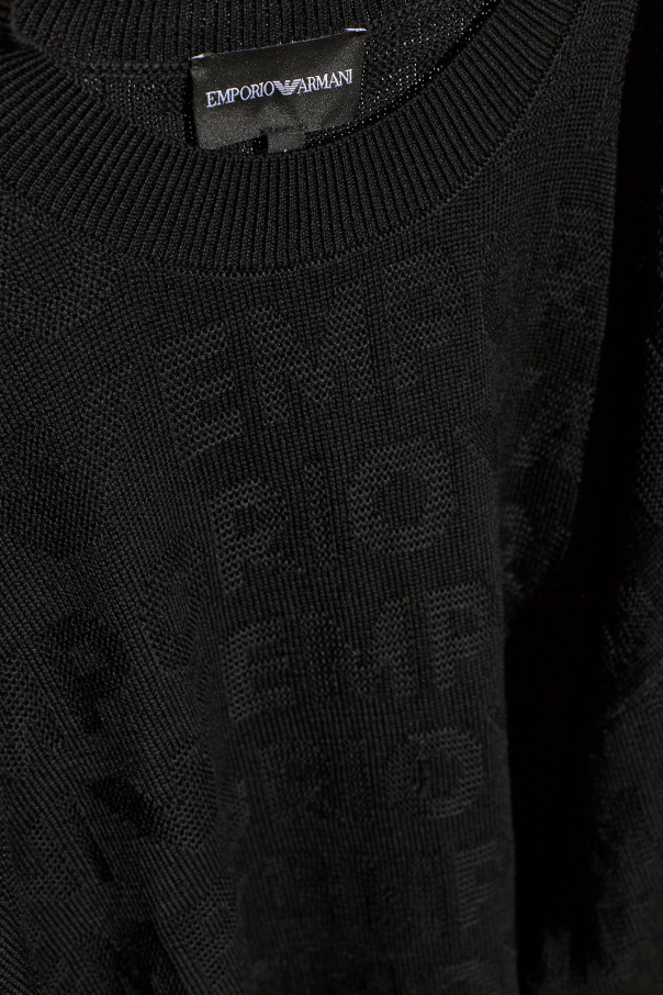 Emporio Armani Wool sweater with monogram | Men's Clothing